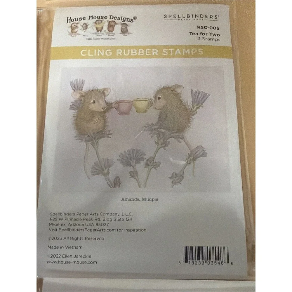 Lot Of 4 House Mouse Cling Rubber Stamps NEW Spellbinders